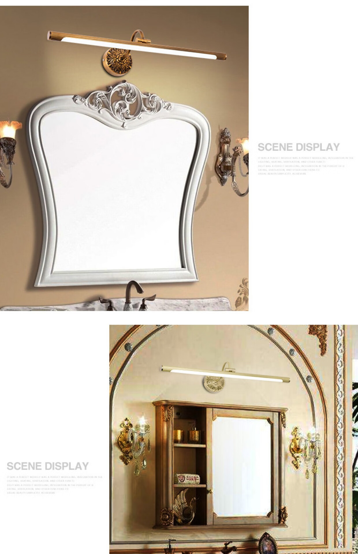 全铜美式镜前灯卫生间奢华浴室厕所灯洗脸台镜前灯欧式浴室柜灯古铜色