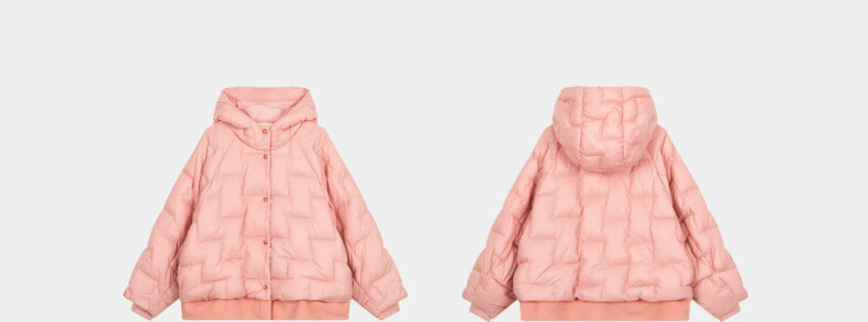 M.Latin Children's down Jacket, Winter 2024 New Style, Girls' Fleece Coat, Coral Pink, 150cm 13