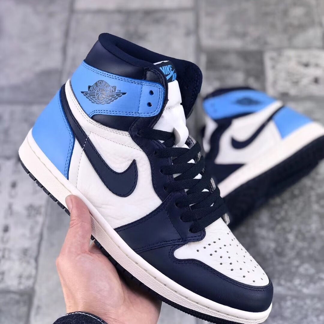 aj1 obsidian黑曜石北卡校园蓝黑蓝脚趾篮球鞋运动鞋男555088-140 黑