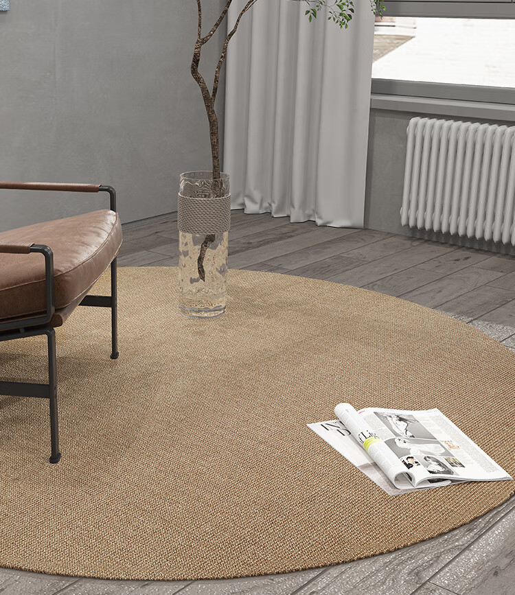剑麻地毯草编圆剑麻地毯客厅卧室简约草编亚麻棉麻藤编北欧椭圆黄麻