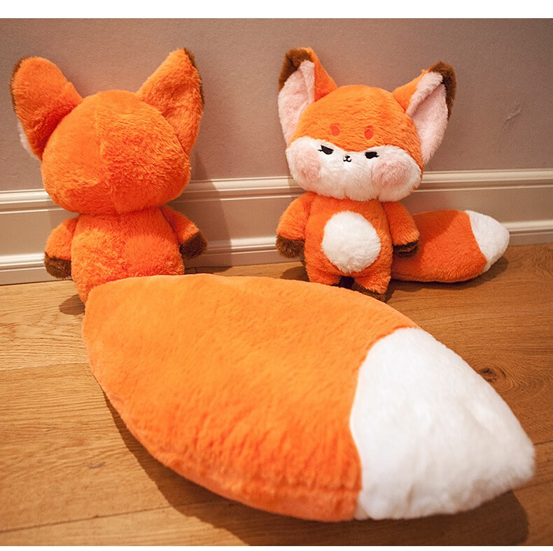 嘟嘟狐狸玩偶毛绒玩具小狐狸公仔大尾巴布娃娃抱枕女生睡觉超柔软送