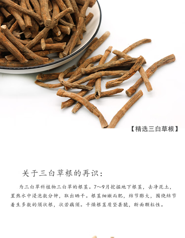 芍轩堂 中药材三白草根500g克过塘藕百节藕三百根塘边藕地藕九节藕天