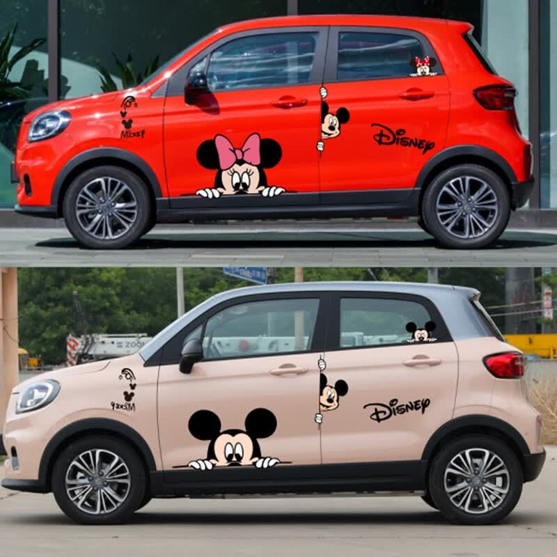 适用零跑t03卡通车身贴纸米奇米妮动漫可爱车贴奔奔estar汽车拉花