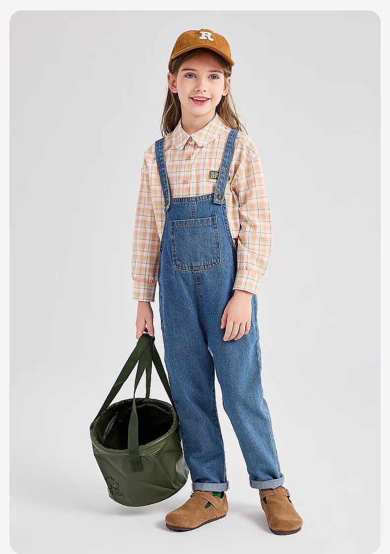 DEESHA Girls' Plaid Shirt Top for Autumn 2025, Trendy Yellow Plaid Design, Size 130 8