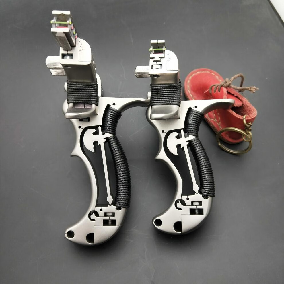 精准成人专用弹弓架钛合金tc21战斧弹弓可调弓门竞技实战大撑头一把抓