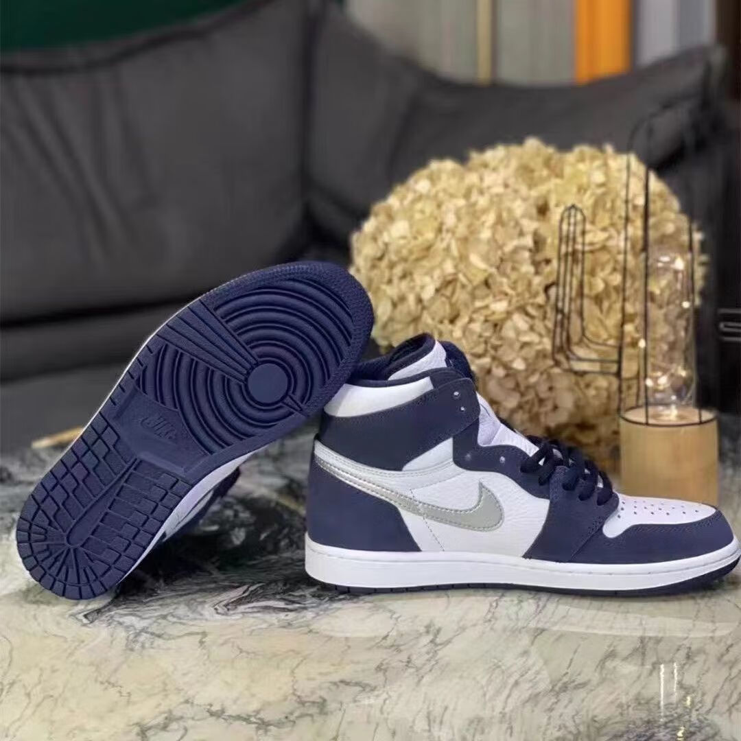 【纯原减漏】air 乔1 aj1日本东京限定午夜蓝白蓝 海军蓝男女高帮篮球