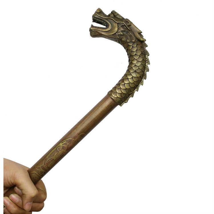 毕业季宋老师的礼物纯铜拐杖黄铜拐杖铜龙头拐杖生肖拐杖头工艺品摆件