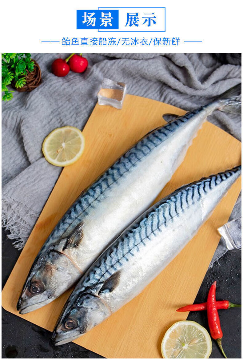 锦祥橙 5斤青占鱼新鲜青花鱼整条冻深海鱼青鱼冷冻日料 2500克【图片