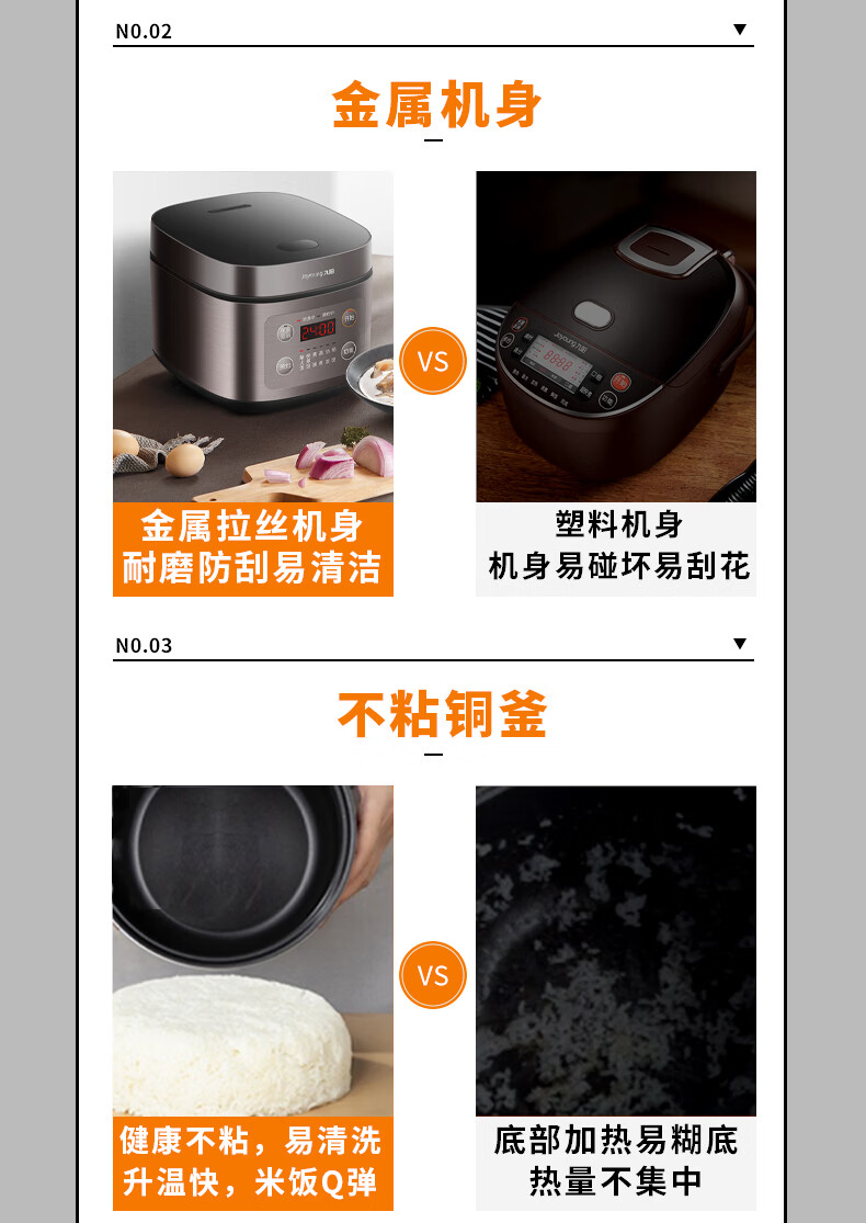 88877-九阳(Joyoung)电饭煲5L家用大容量电饭锅智能预约多功能大功率厚釜内胆煮饭锅5-8-10人 50FZ821【升级5L大容量柴火饭】-详情图