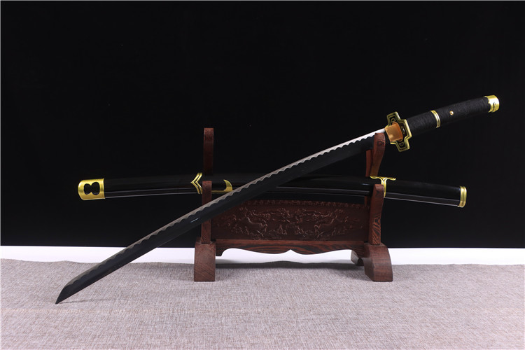 阎魔刀1比1海贼王索隆刀黑刀秋水阎魔刀和道一文字雪走二三代鬼彻合金