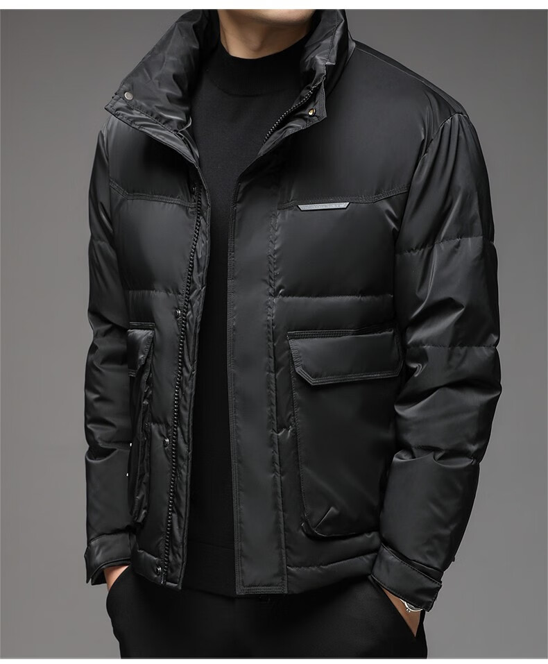 袋鼠羽绒服男短款轻薄2022年秋冬季新款时尚百搭立领中青年大学生立领