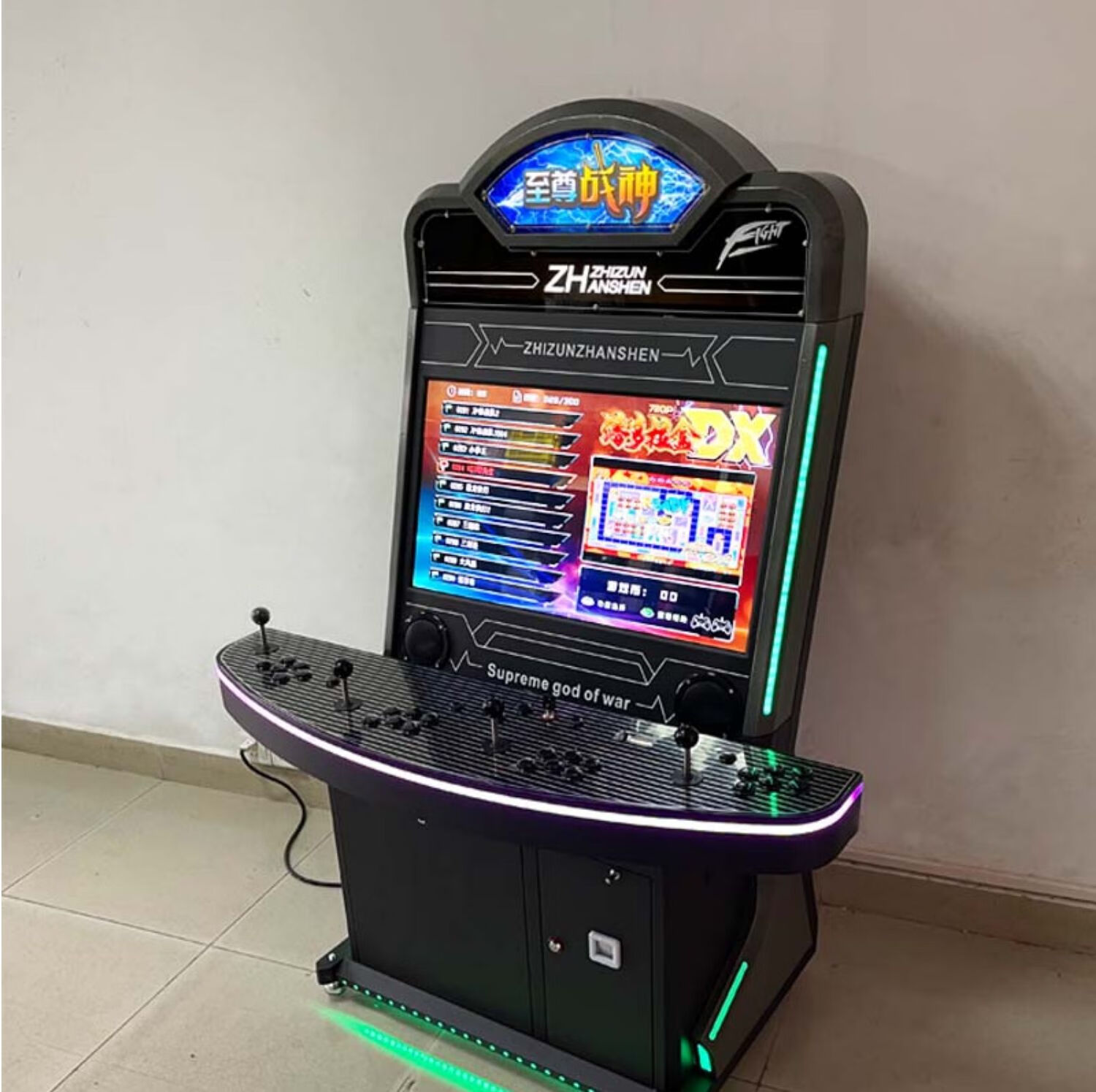 定制街机大型双人摇杆家用月光宝盒台式格斗怀旧投币一体游戏机旋风款