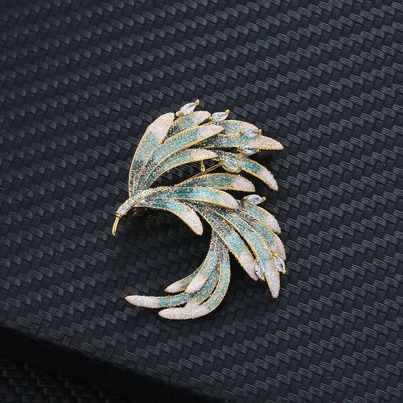 中国风凤凰翎羽胸针珐琅少府复古典雅欧式高端大气质精致舒适轻奢华