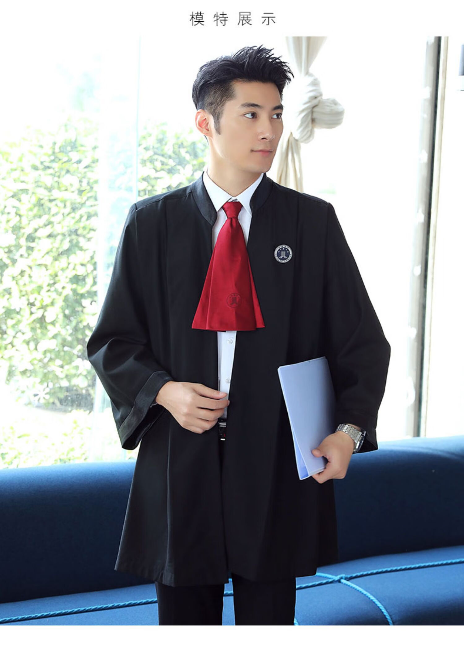 律师袍男士装律协制服外套装女工作服职业律师红领带专用上衣袍高端