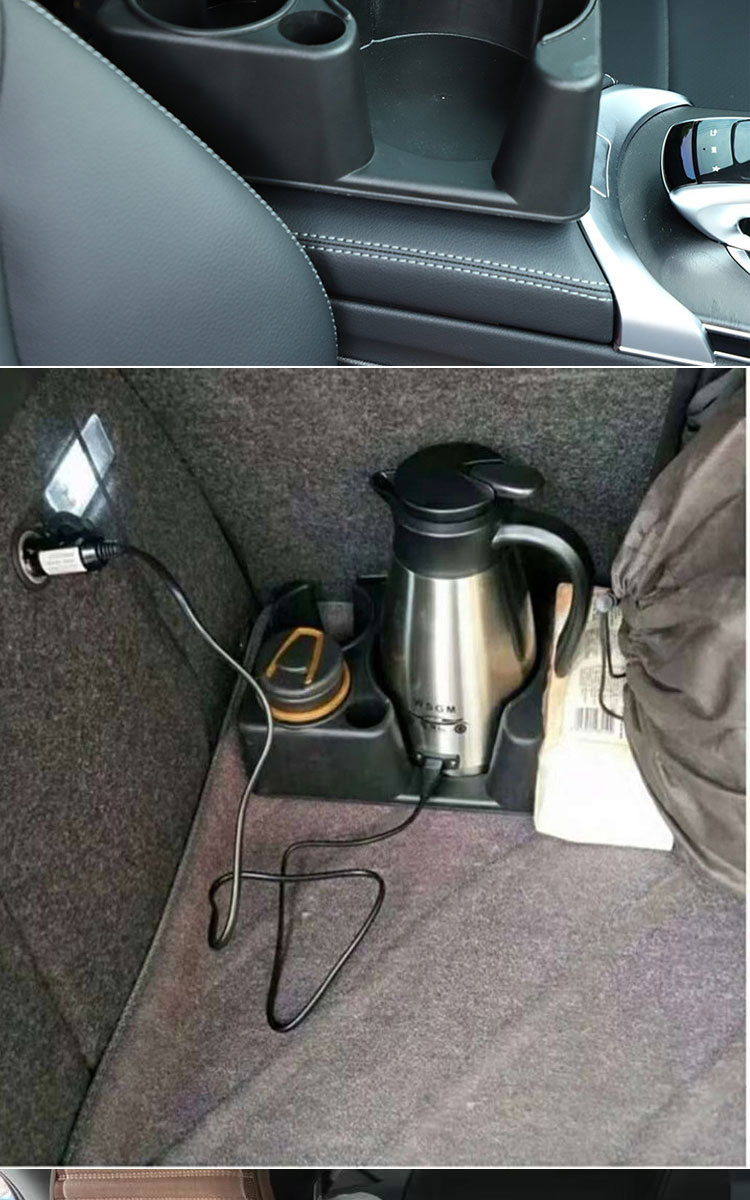 新款汽车通用车载水壶水杯架车用暖壶茶杯货车固定座杯座支架底座黑色