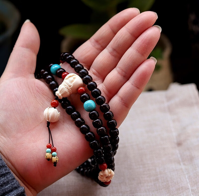 入古 猛犸象牙无相佛珠 无相佛佛珠 佛头 三通三通diy配件 宽度1.