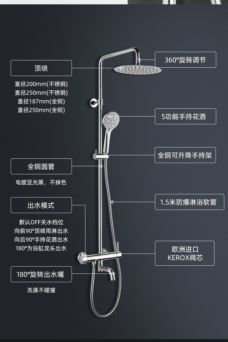 淋浴器尺寸规格图解图片