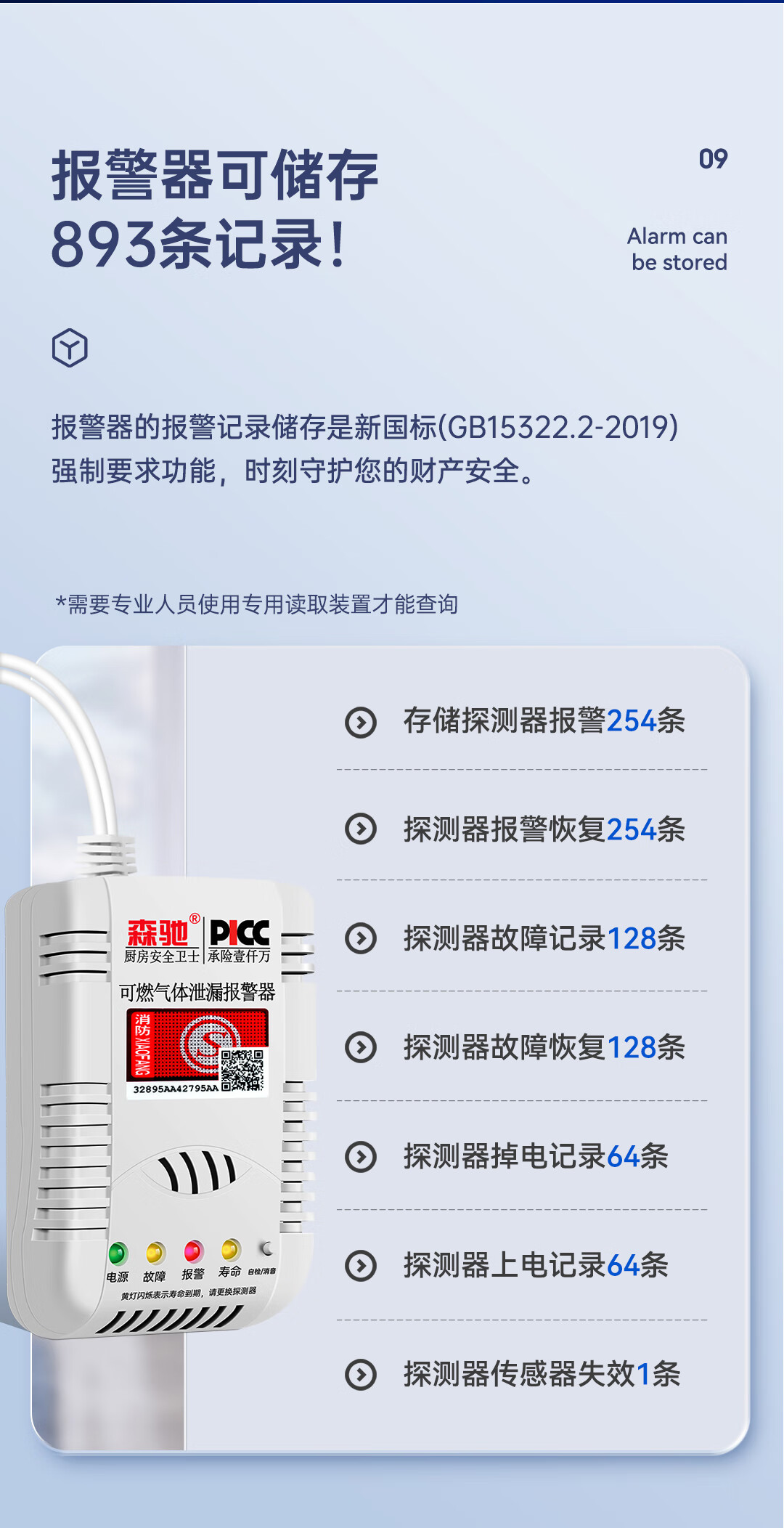 森驰 燃气液化气煤气罐防泄漏报警器 商用厨房饭店切断阀漏气自动断气