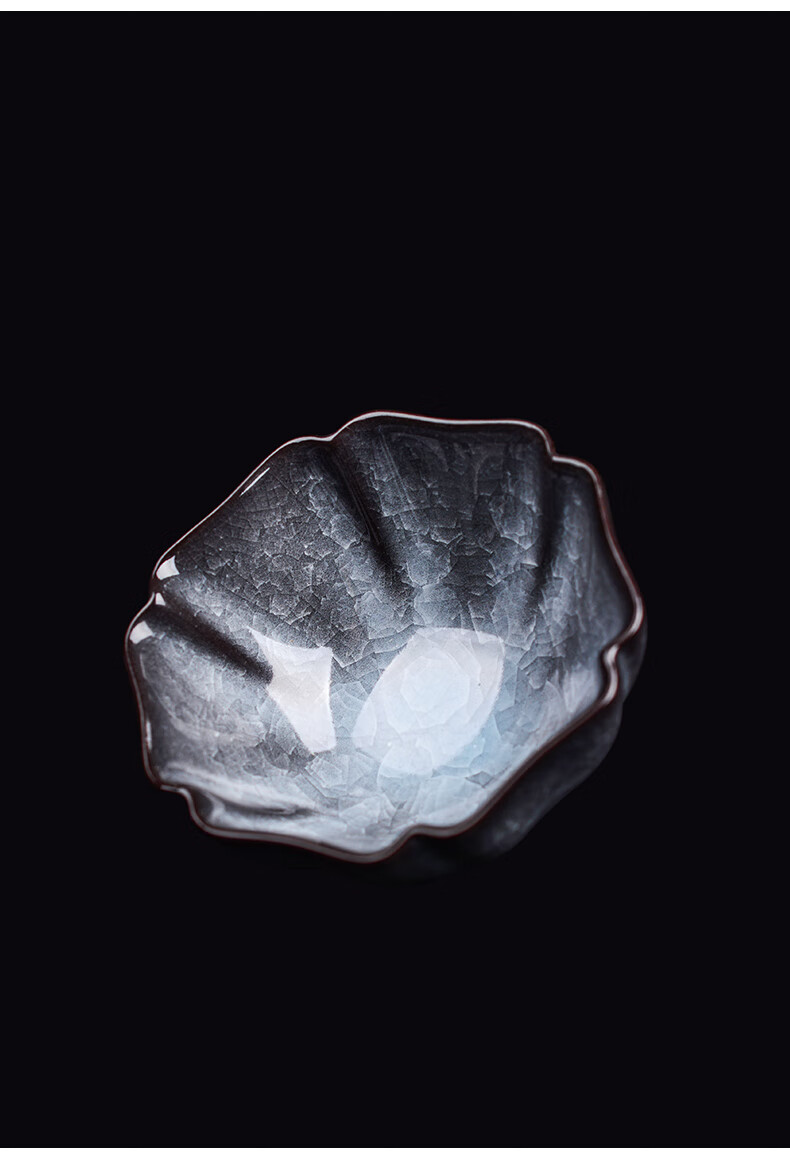 龙泉青瓷名家周光武手工冰裂纹主人杯单杯个人茶盏品茗茶杯花边杯