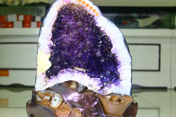 乌拉圭紫晶洞 紫水晶洞摆件 聚宝盆 玛瑙洞 消磁 紫罗兰 h20款 9.