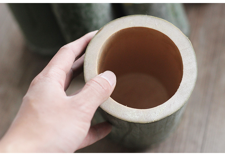 芊阙新鲜竹子带节竹筒楠竹筒饭筷筒手工竹制品竹筒碗竹节插花笔筒蒸筒