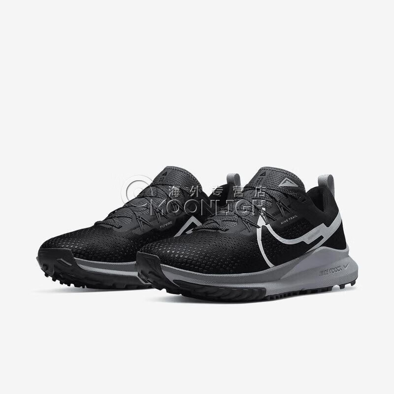 耐克nike react pegasus trail 4 经典缓震舒适透气男士跑步鞋 black