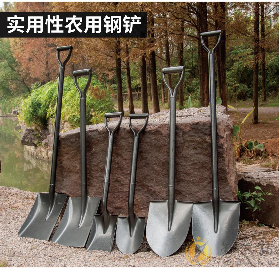 铁掀尖头不锈钢大铲园艺铁锹种花工具农具铁铲园林户外种菜挖土实用大