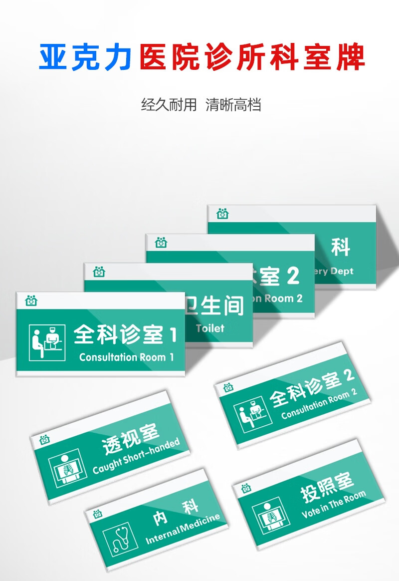医院科室牌社区诊所导视牌全套院门诊所药房区域标签中医内科牙科口腔