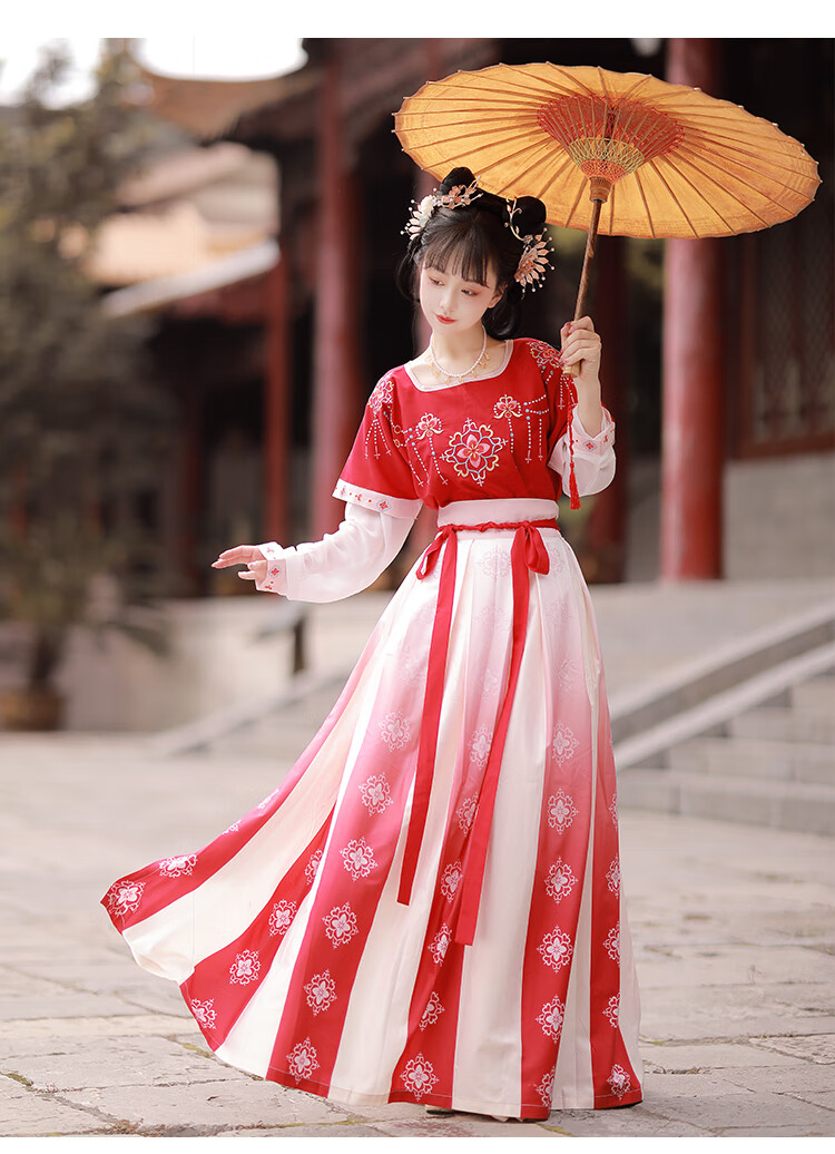 唐制汉服女古装齐腰襦裙坦领半臂飞天超仙套装中国风日常夏季 黑色半