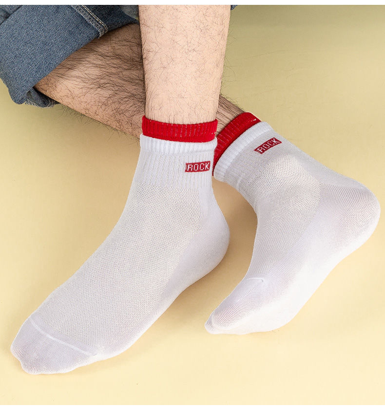 袜子男士中筒纯棉夏季薄款网眼男袜百搭透气防臭ins潮运动袜网眼升级
