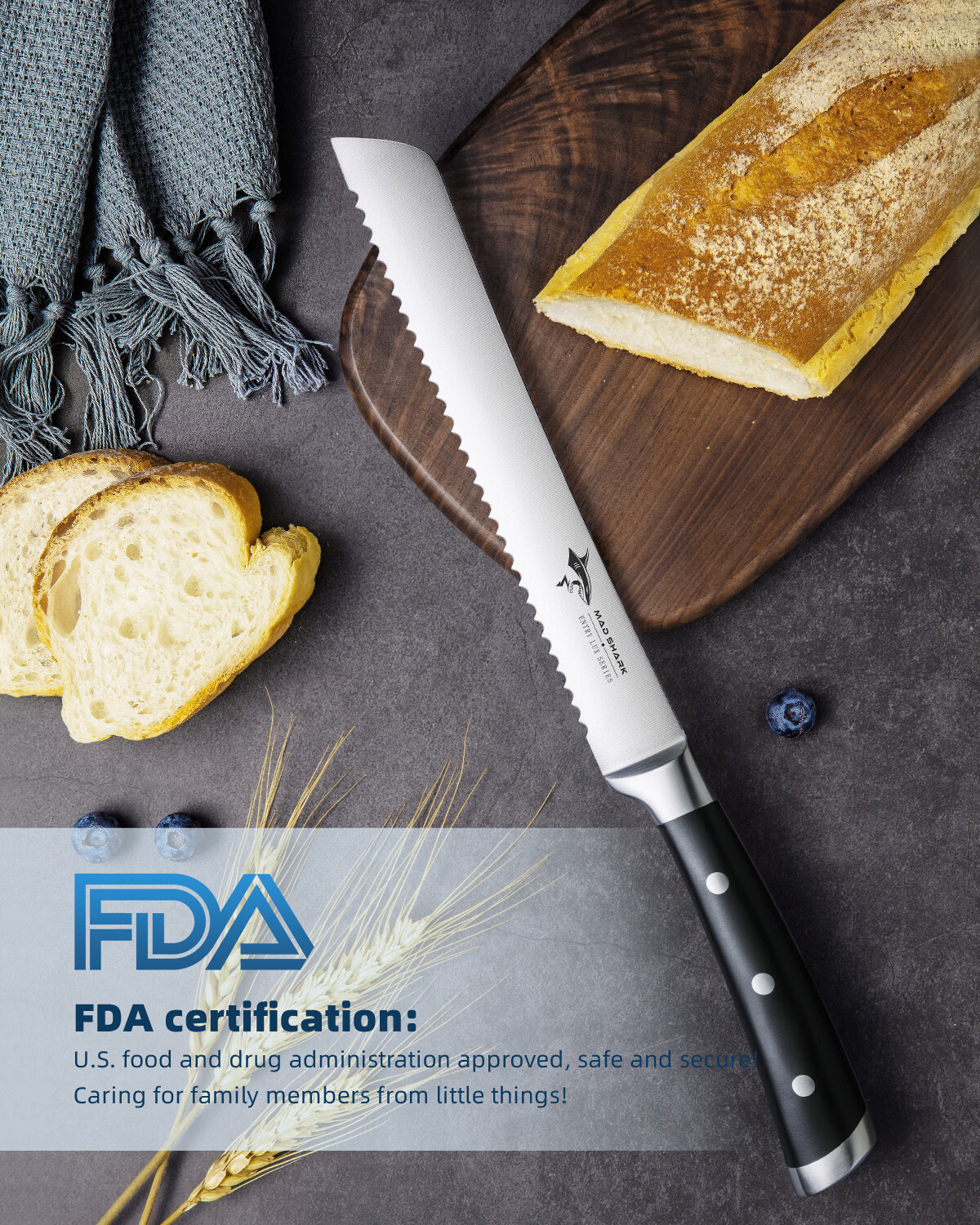 狂鲨djm001面包刀