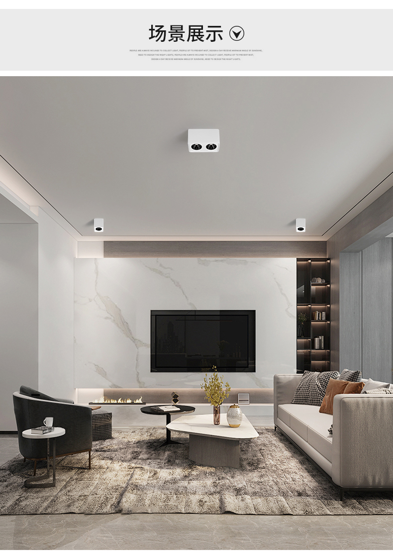 爱多辉双头明装筒灯led射灯家用客厅无主灯卧室免开孔斗胆灯吸顶7556