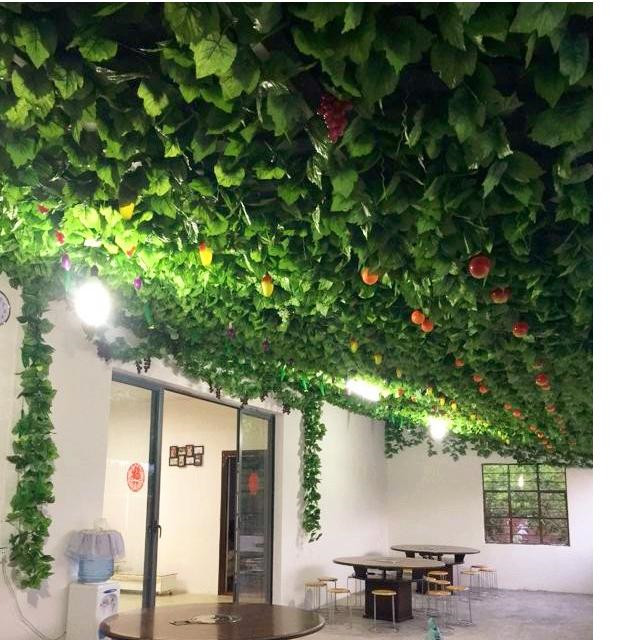 仿真大葡萄藤叶子花藤绿藤吊顶屋顶装饰假花藤蔓植物树叶塑料藤条仿真