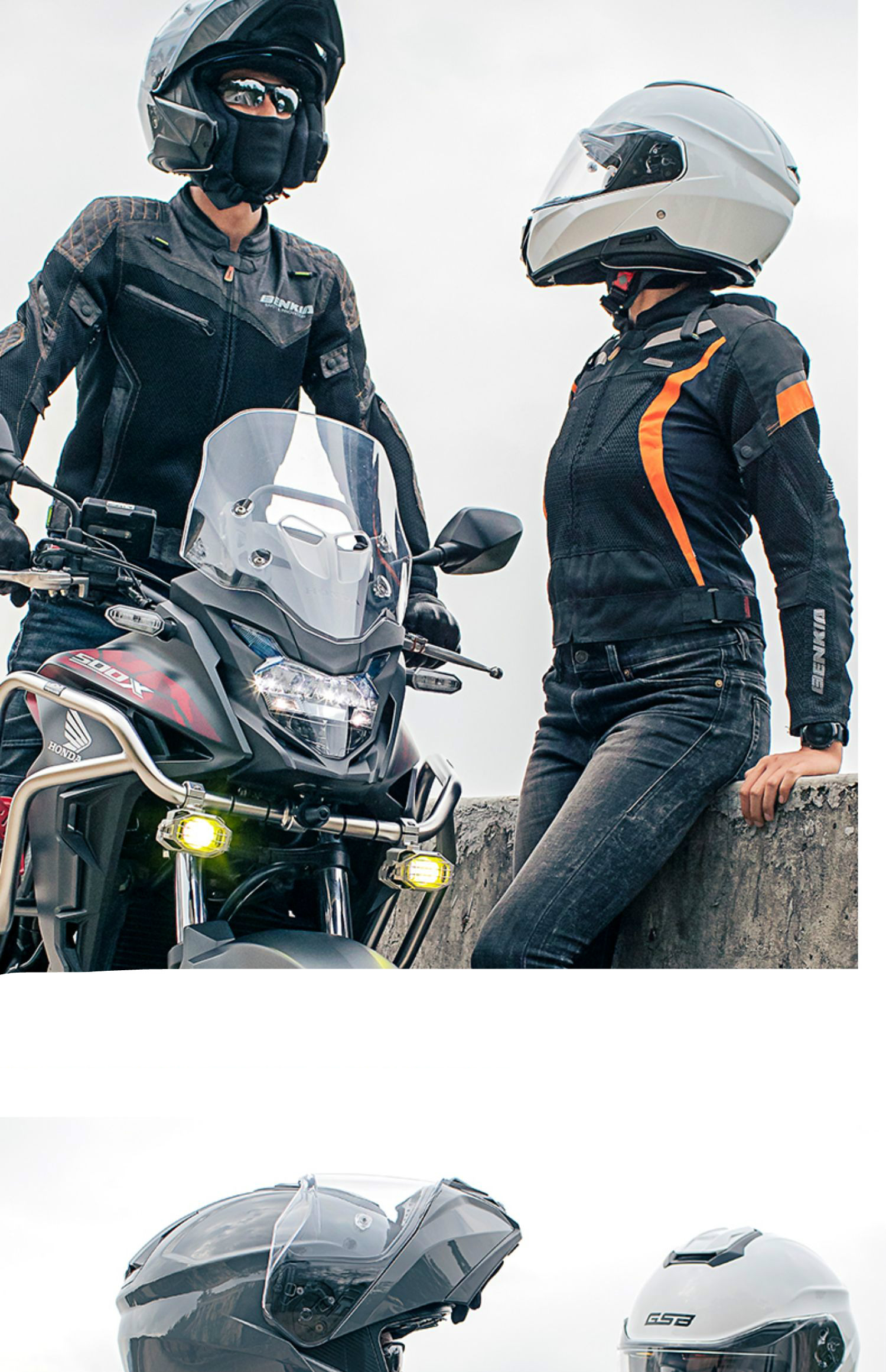 gsb秋冬防雾夜视摩托车头盔揭面盔男双镜片机车骑行赛车安全四季 g