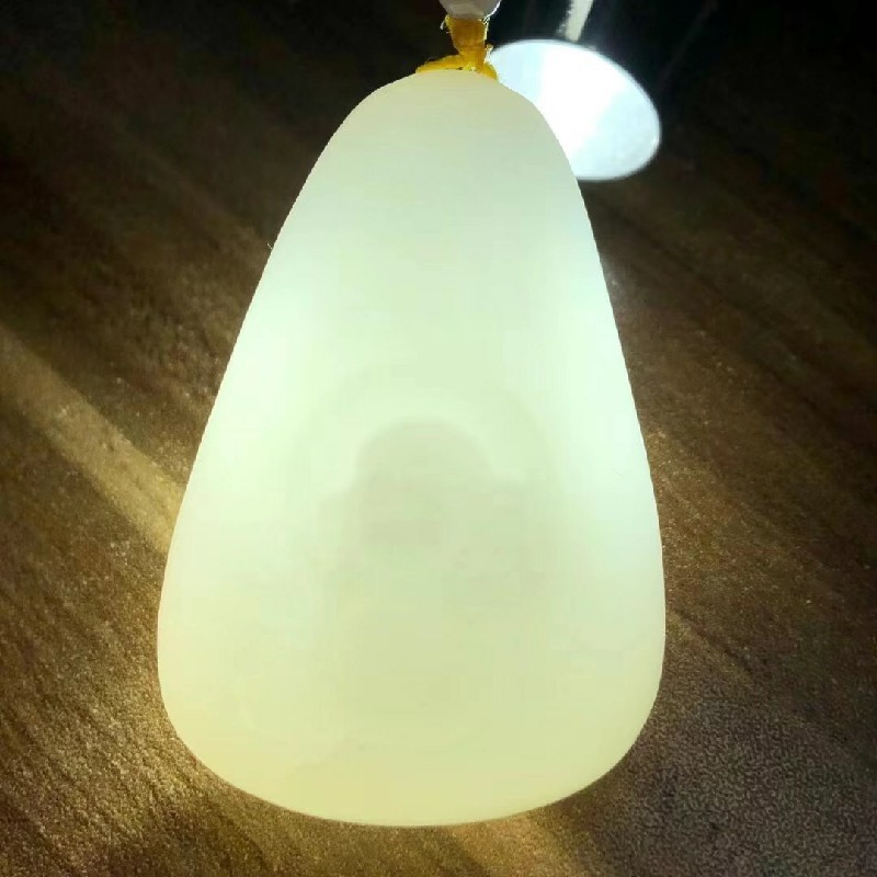 慈心缘和田玉脂白新疆弥勒佛吊坠玉质细腻温润男女玉坠项链挂件玉牌