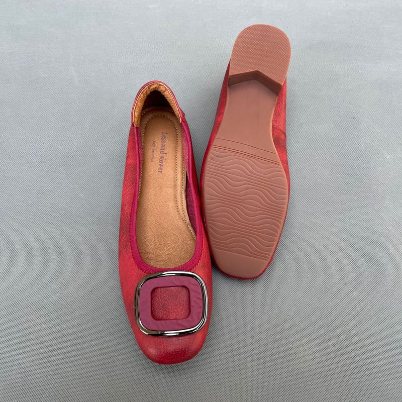 大码女鞋40-43宽胖脚特大低跟牛皮浅口女单鞋四季鞋 好穿 有4243大码