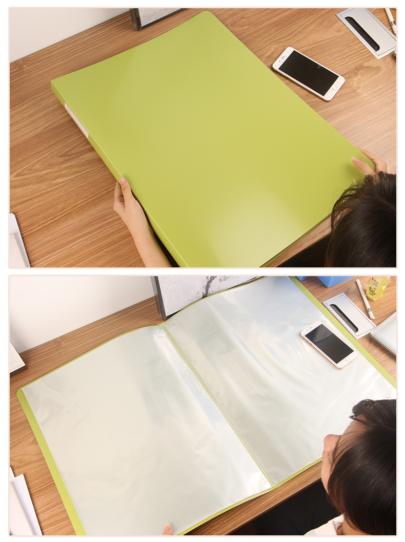 文件夹写生素描画册大海报夹画纸收纳册透明插页夹美术收集册图纸夹子