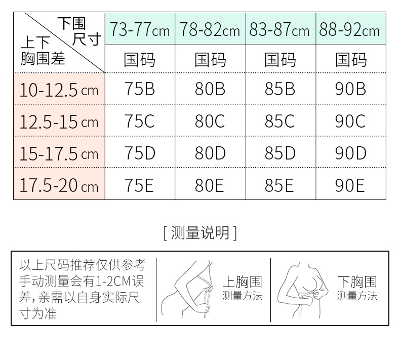 34c是多大尺码胸罩图片