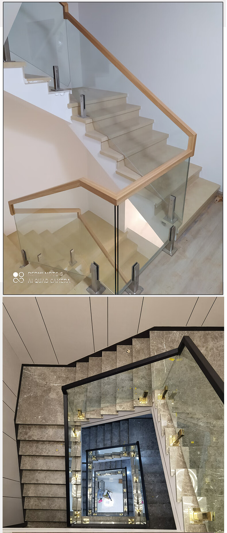 首力不锈钢楼梯玻璃夹扶手卡槽轻奢立柱护栏现代简约别墅栏杆阳台配件