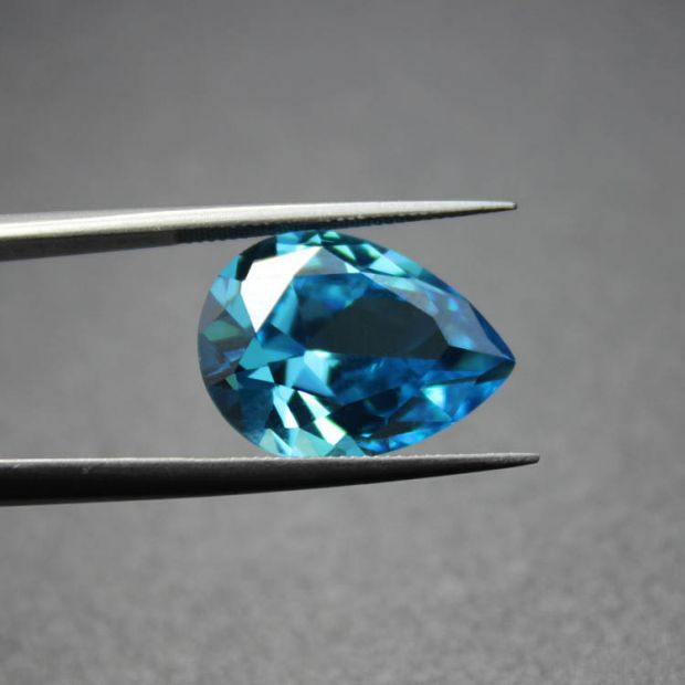 巴西深海蓝宝石11月诞生石和平友谊伦敦蓝托帕石水滴梨形珠宝首饰13x