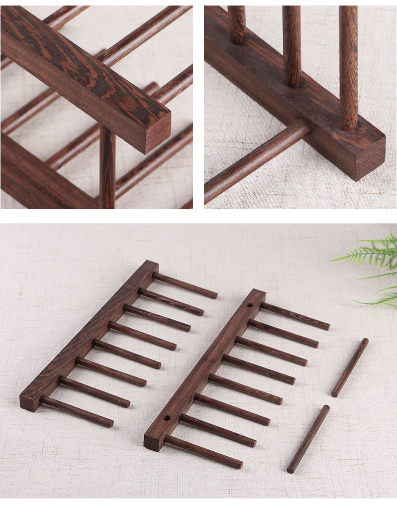 廖风轩 普洱茶架子茶饼架支架展示架木托红木实木盆盘陈列木质鸡翅木