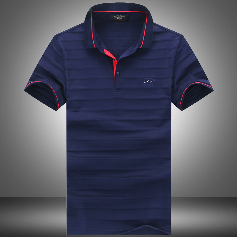 意大利服饰鲨鱼轻奢品牌男装夏季新款短袖t恤男翻领宽松