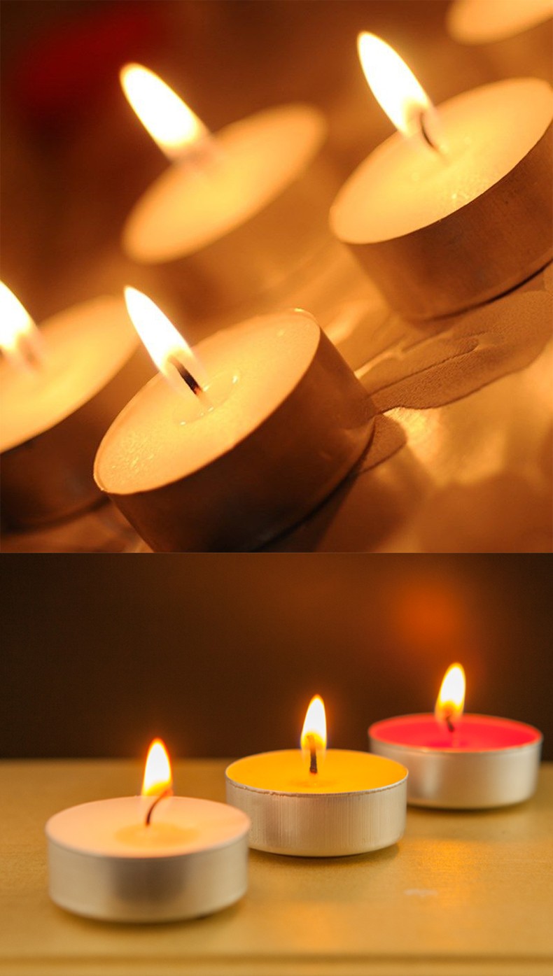 佛教用品供灯 酥油灯100粒4小时 无烟蜡烛供佛灯长明灯 黄色 1盒价