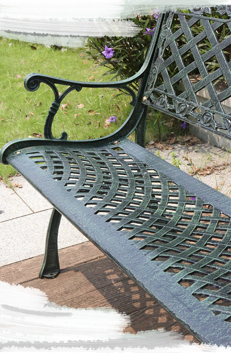 公园椅铁艺户外防腐长椅子铸铁长椅铁坐靠背花园椅售楼部走廊别墅广场