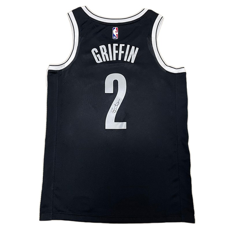 格里芬亲笔签名 篮网队球衣 带sa证书 相框裱框 不易流行【图片 价格