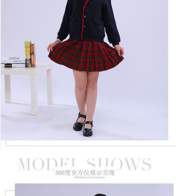 上進星深圳校服小學生冬季男女禮服套裝有毛衣襯衣馬甲領結五件套 小