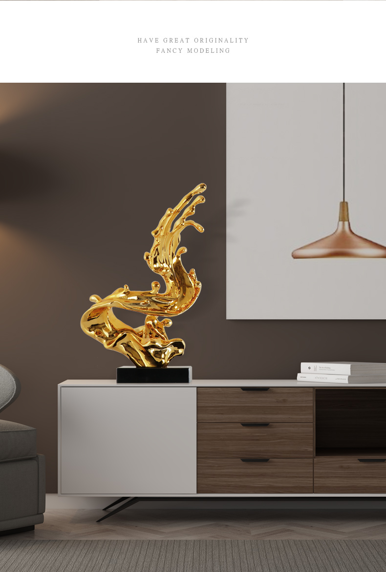 纤雅洁抽象艺术装饰品摆件售楼处酒店大堂玄关雕塑会所大厅透明工艺品