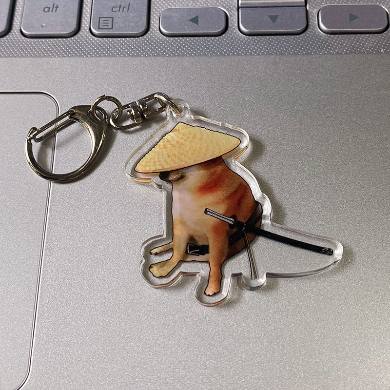 可爱cheems宠物钥匙扣恶搞搞笑45cm亚克力挂件生日小礼