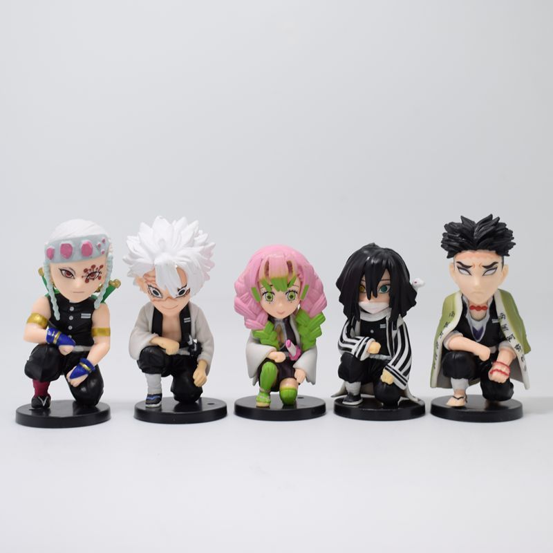 新款鬼灭之刃 q版蹲姿 模型 配件车载装饰盲盒手办 鬼灭之刃蹲姿9款