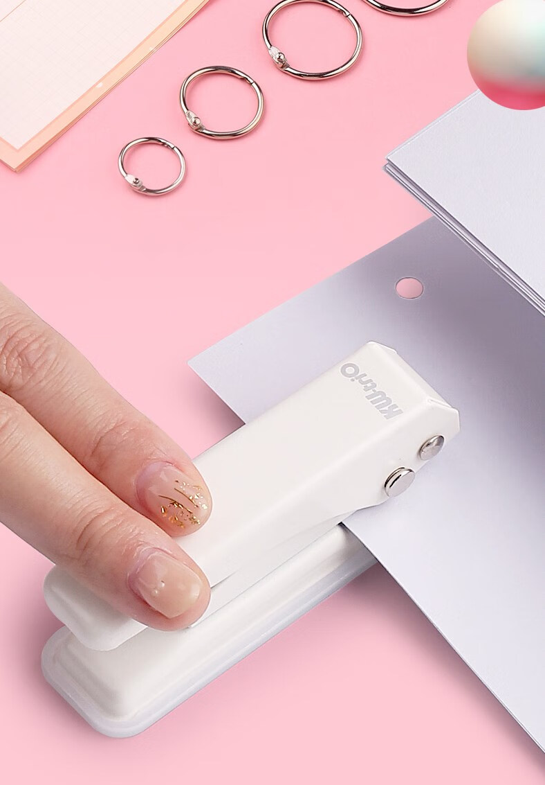 可得优 单孔打孔器小清新迷你打孔机便携圆形书本手账活页本学生装订